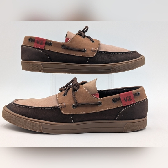 VELEZ Men's Loafer Sz US 9/EU 42 Three Brown Shade Nubuck Leather Rawhide Lace - Picture 7 of 17